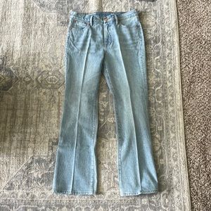 J. Crew full-length demi boot-cut jeans.